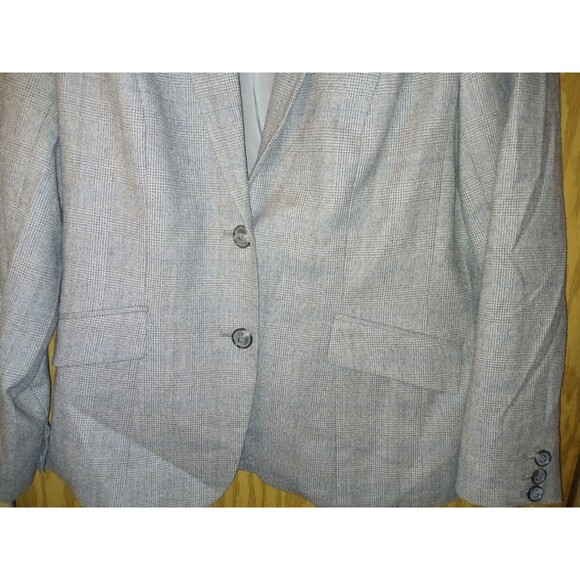 Talbots 2 Button Blazer Jacket Womens 12 Gray Wool Blend Fabric Woven In Italy - Picture 15 of 15